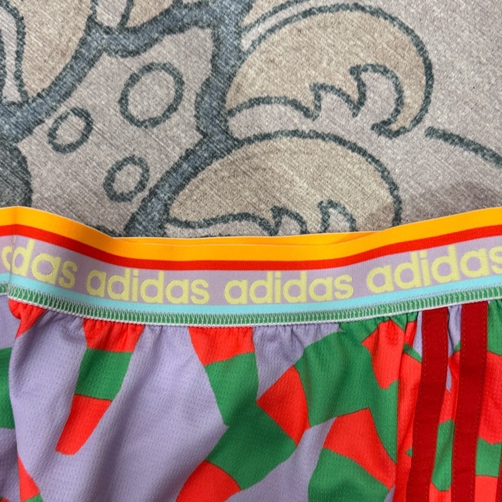 Adidas x Farm Rio Women's XL Red and Green Graphic Athletic Shorts - Picture 4 of 5